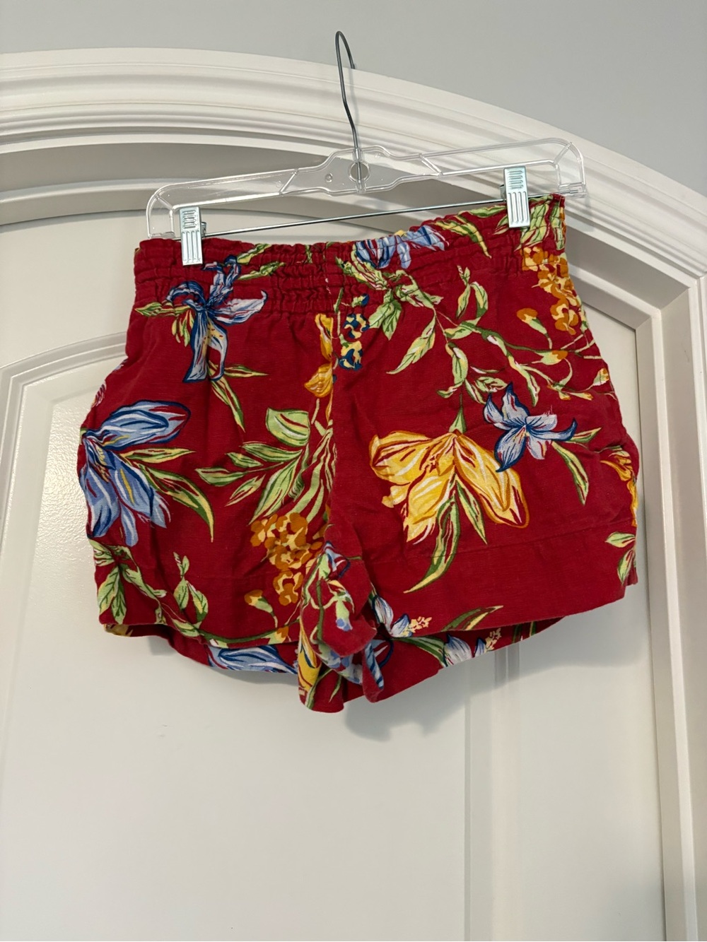 a new day Red Floral Elastic-Waist shorts